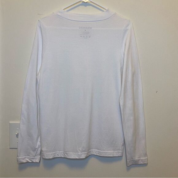 WILDFANG Crewneck Long Sleeve Basic Cotton T-Shirt in White Sz Medium Unisex - Picture 6 of 6